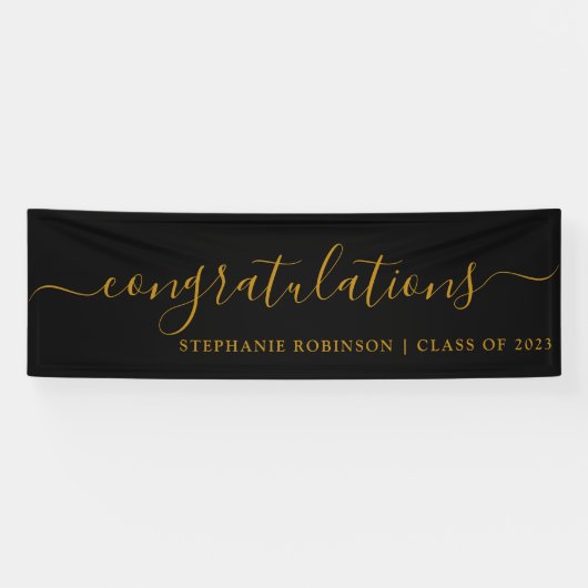Banderoles Félicitations Moderne Gold Custom Graduation (Horizontal)