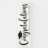 Banderoles Félicitations Moderne Noir 2025 Graduation (Vertical)