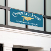 Banderoles Félicitations Moderne Simple Bleu Graduation (Bâtiment extérieur)