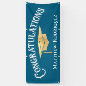 Banderoles Félicitations Moderne Simple Bleu Graduation (Vertical)