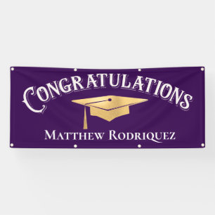 Banderoles Félicitations Moderne Simple Purple Graduation