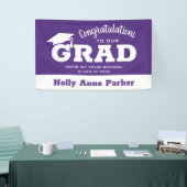 Banderoles Félicitations modernes Grad White sur le violet (Salon professionnel)