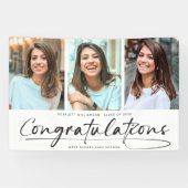Banderoles Félicitations modernes Graduate 3 Photo Collage (Horizontal)