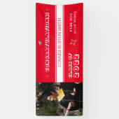 Banderoles Félicitations Monogramme rouge et blanc (Vertical)