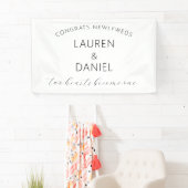 Banderoles Félicitations Newlyweed Noms Mariage de script (En situation)