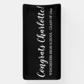 Banderoles Félicitations noir nom de script personnalisé text (Verticale)