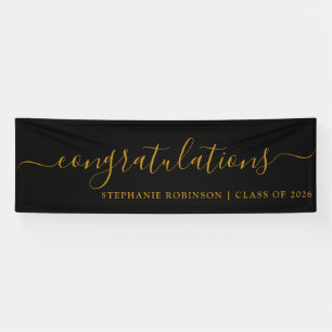 Banderoles Félicitations Or Moderne Personnalisé Diplômé