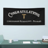 Banderoles Félicitations Pharmaciste Caduceus Gold Banner (Salon professionnel)