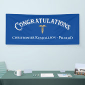 Banderoles Félicitations Pharmaciste Caduceus Gold Grad (Salon professionnel)