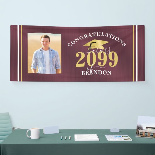 Banderoles Félicitations Photo Bourgogne Gold 2021 Graduation (Salon professionnel)