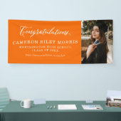 Banderoles Félicitations photo de graduation orange (Salon professionnel)