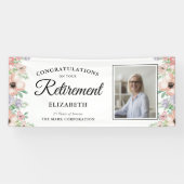 Banderoles Félicitations Photo Floral Pastel Retraite (Horizontal)