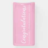 Banderoles Félicitations Pink - graduation de texte de script (Verticale)