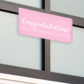Banderoles Félicitations Pink - graduation de texte de script (Bâtiment extérieur)