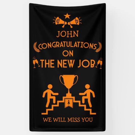 Banderoles Félicitations pour le nouveau poste (Vertical)