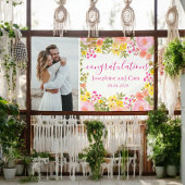 Banderoles Félicitations pour les fiançailles Aquarelle Flora