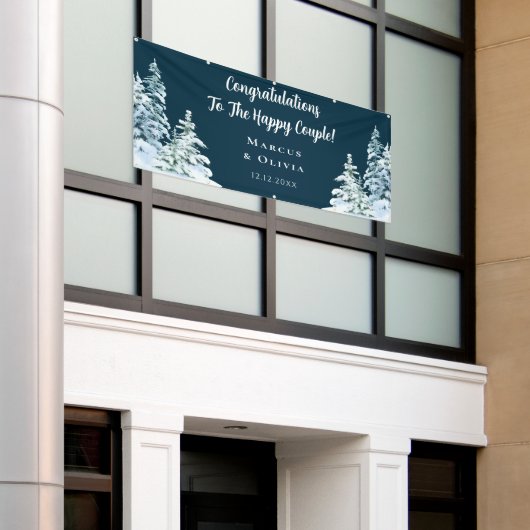 Banderoles Félicitations pour les fiançailles d'hiver et le m (Bâtiment extérieur)