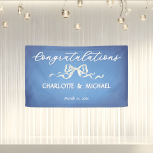 Banderoles Félicitations pour votre mariage romantique et élé
