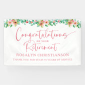 Banderoles Félicitations pour votre retraite Écriture Florale (Horizontal)