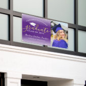 Banderoles Félicitations Purple Gold Photo Graduation (Bâtiment extérieur)