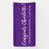 Banderoles Félicitations purple nom de script personnalisé te (Verticale)