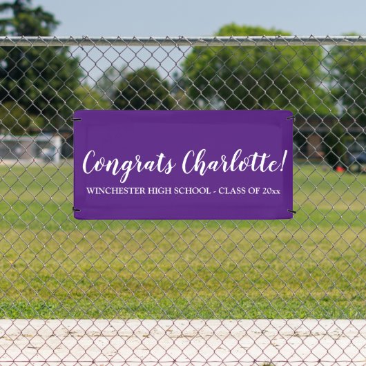 Banderoles Félicitations purple nom de script personnalisé te (Insitu)