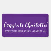 Banderoles Félicitations purple nom de script personnalisé te (Horizontal)