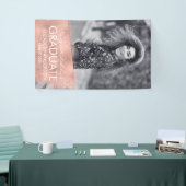 Banderoles Félicitations Rose Gold Photo Graduation (Salon professionnel)