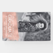 Banderoles Félicitations Rose Gold Photo Graduation (Horizontal)