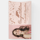 Banderoles Félicitations Rose Gold Pink Photo Graduation (Vertical)