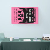 Banderoles Félicitations rose pour le nouvel emploi (Salon professionnel)