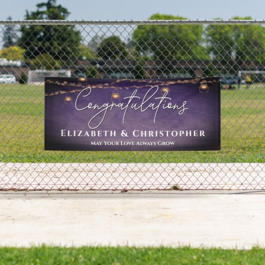 Banderoles Félicitations Rustic Tea Lights Engagement Party (En situation)