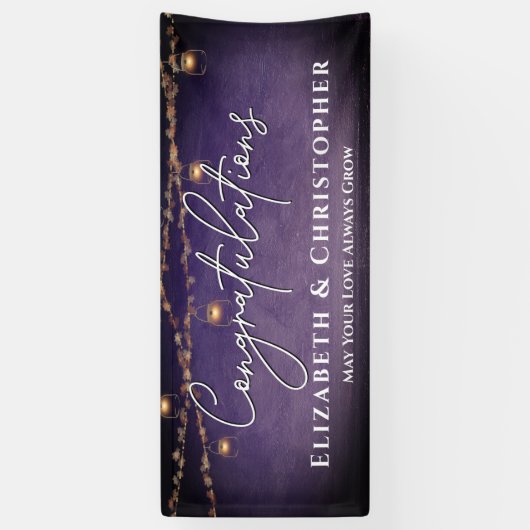 Banderoles Félicitations Rustic Tea Lights Engagement Party (Vertical)