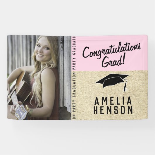 Banderoles Félicitations Rustiques Grad Grad Graduation Party (Horizontal)