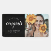 Banderoles Félicitations Script Photo Graduation (Horizontal)