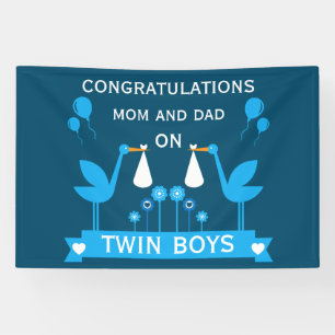 Banderoles Félicitations Stalk Delivery Twin Boy