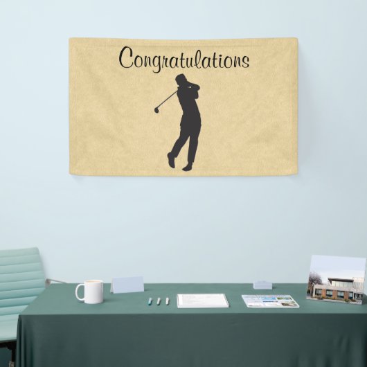 Banderoles Félicitations Tan Leather Golf Design (Salon professionnel)