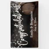 Banderoles Félicitations Typographie, Baril de Bois & Lumière (Vertical)