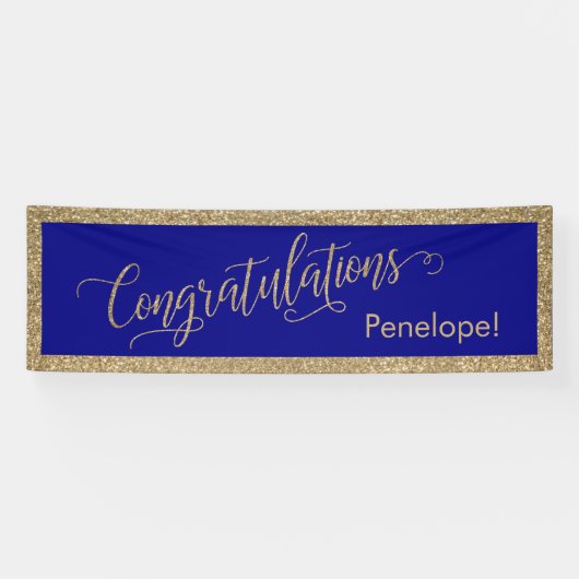 Banderoles Félicitations Typographie Parties scintillant d'or (Horizontal)