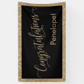 Banderoles Félicitations Typographie Parties scintillant or e (Vertical)