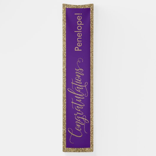 Banderoles Félicitations Typographie Parties scintillant or e (Vertical)