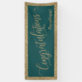 Banderoles Félicitations Typographie Parties scintillant Or e (Vertical)