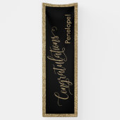 Banderoles Félicitations Typographie Parties scintillant or e (Vertical)