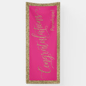 Banderoles Félicitations Typographie Parties scintillant or r (Vertical)