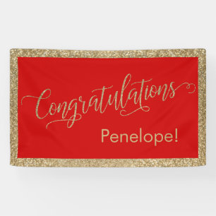 Banderoles Félicitations Typography Gold Parties scintillant