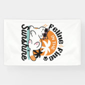 Banderoles Feline fin au soleil - Chat Tropical relaxé (Horizontal)