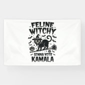 Banderoles Feline Witchy votera Kamala Halloween (Horizontal)
