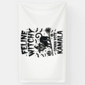 Banderoles Feline Witchy votera Kamala Halloween (Vertical)
