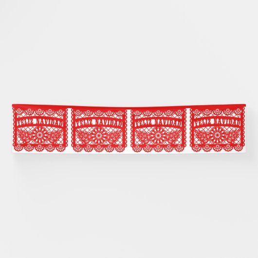 Banderoles Feliz Navidad Papel Picado (Horizontal)