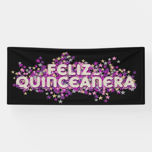Banderoles Feliz Quinceanera (Horizontal)